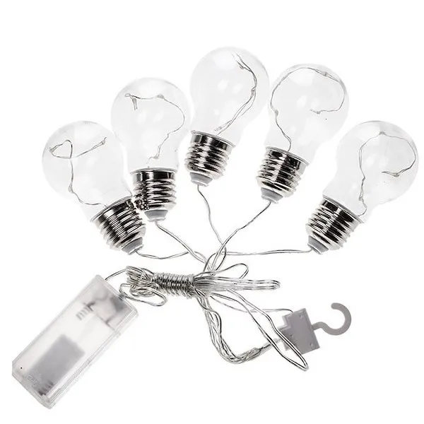 Lampki dekoracyjne 5 żarówek 15 łańcuch świetlny LED 130 cm