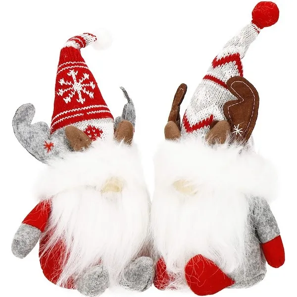 Skrzaty 27 cm ozdoba świąteczna 2 szt. renifer krasnal świąteczny, gnom