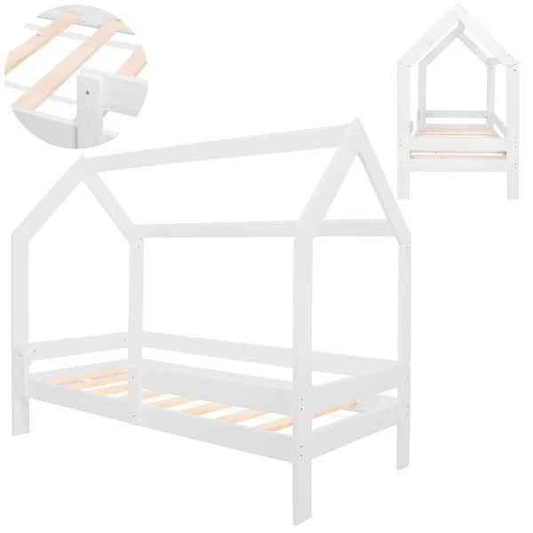 Łóżko dla dzieci domek 160x80 cm drewniany stelaż