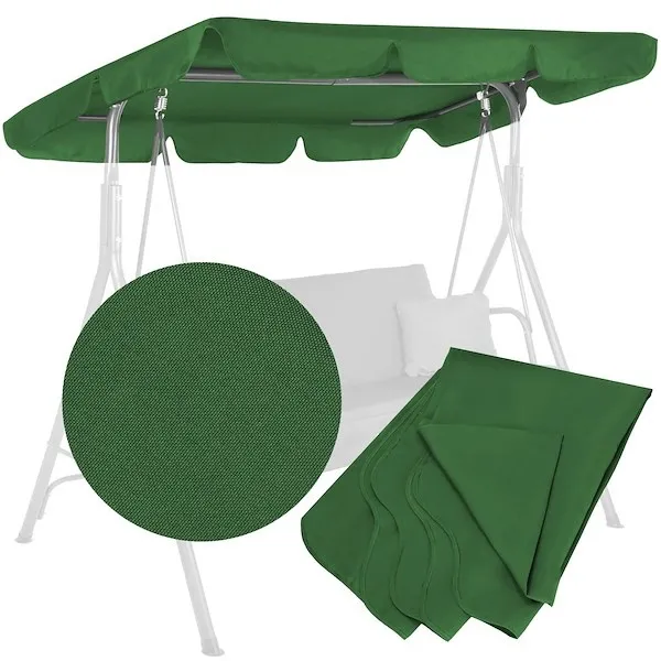 Daszek do hustawki ogrodowej, osłona przeciwsłoneczna, 165x110 cm ciemnozielony