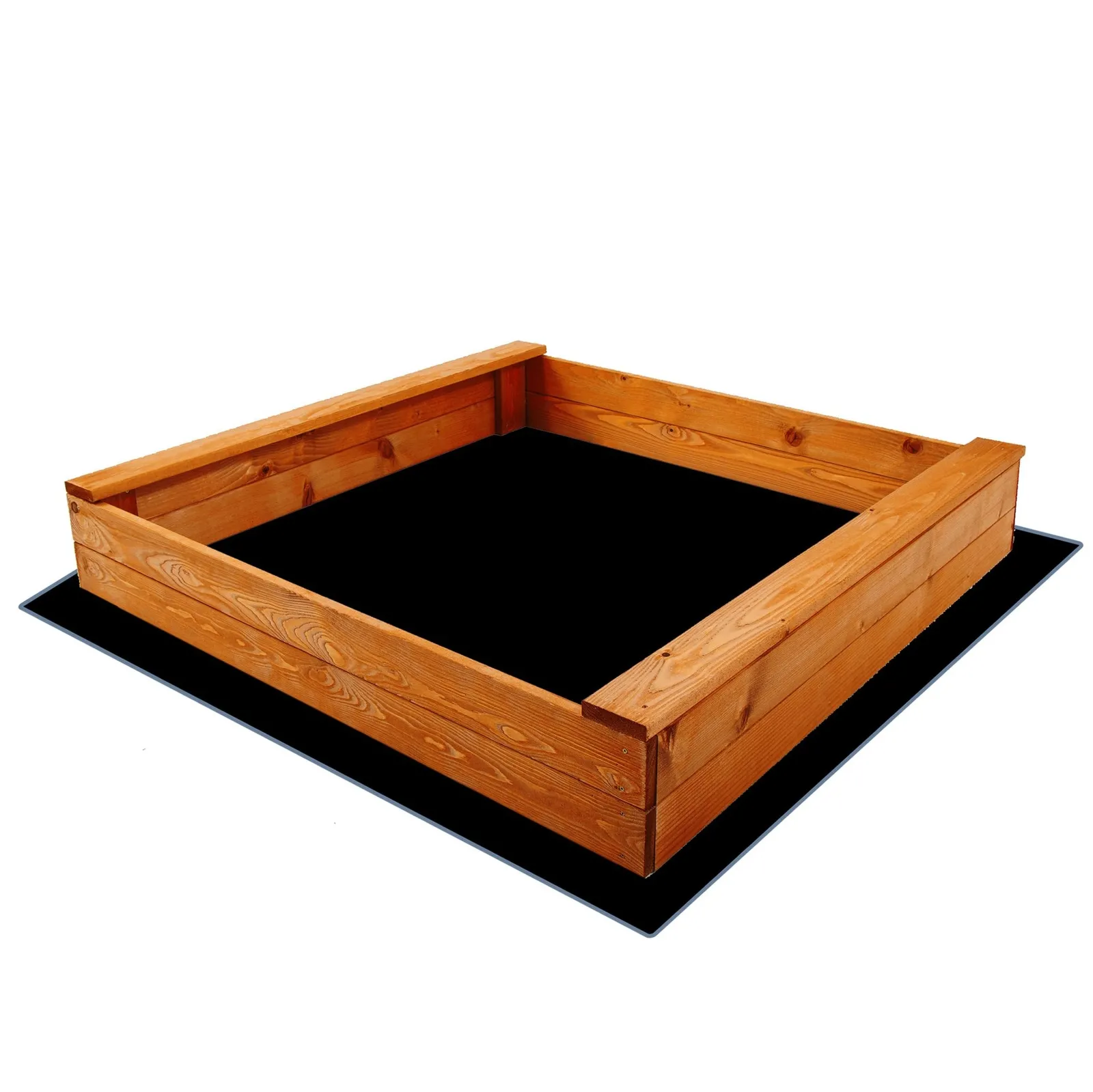 Piaskownica dla dzieci 120x120 cm drewniana impregnowana, z agrowłókniną