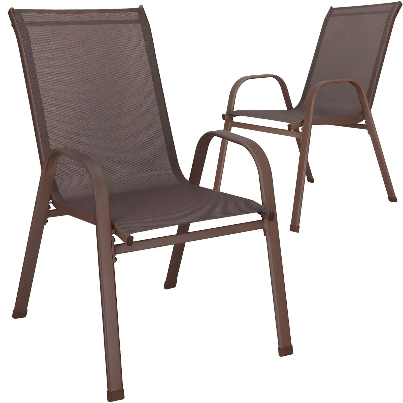 Krzesła tarasowe zestaw 2 szt. metalowe, na taras, balkon, do 120 kg brązowe