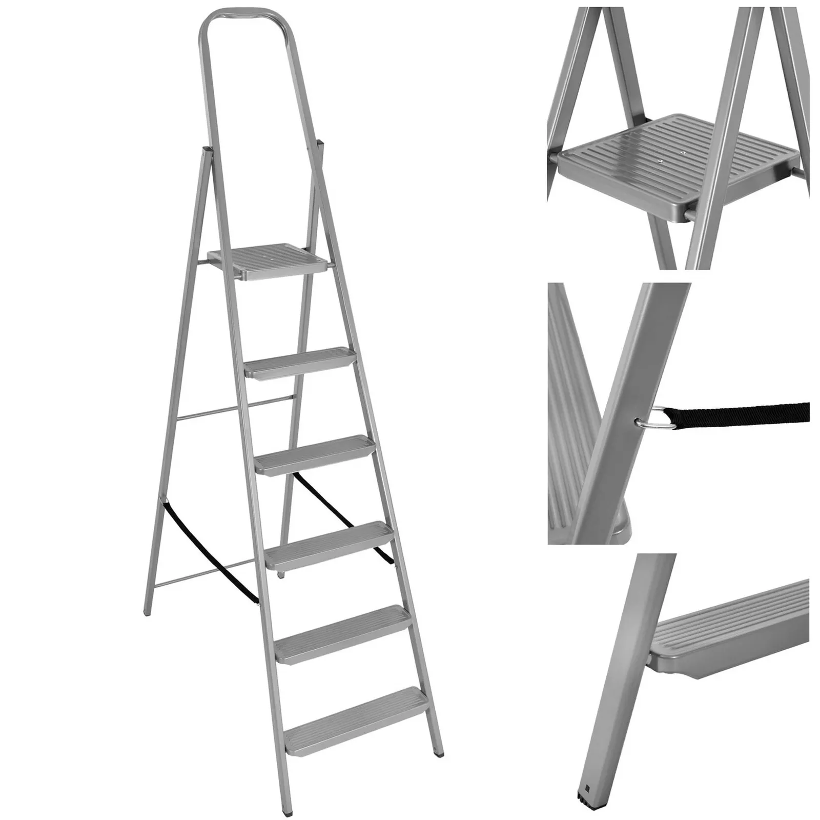 Drabina składana, wielofunkcyjna wys.192 cm schodki stalowe 6-stopniowe do 150kg