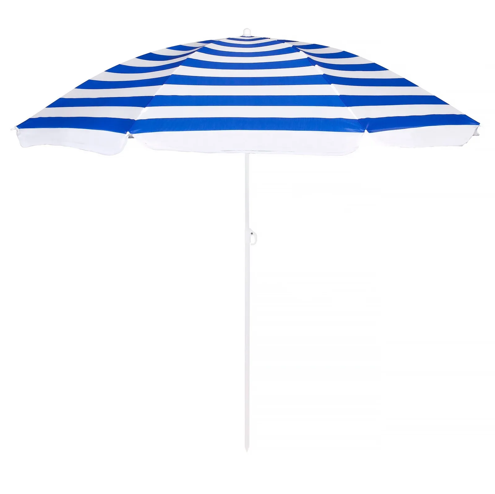 Parasol plażowy, ogrodowy 180 cm łamany niebiesko-biały