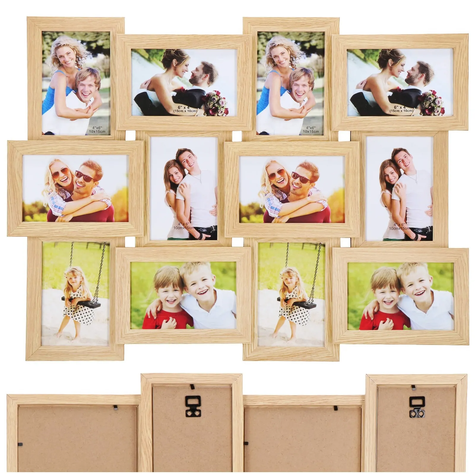 Ramka na zdjęcia 12 zdjęć multiramka 10x15 brązowa