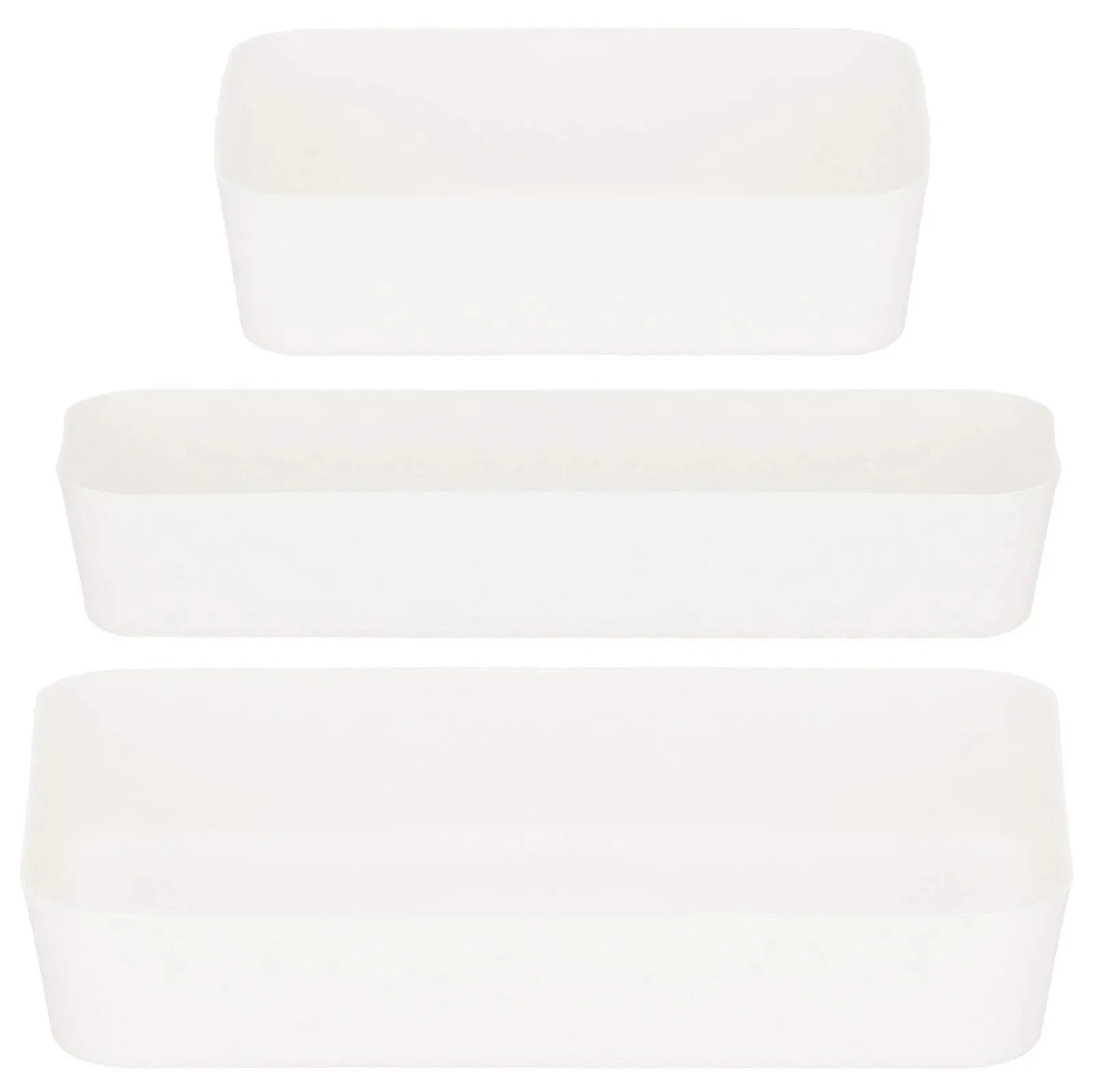 Organizery, wielofunkcyjne wkłady do szuflady zestaw 3 szt. , pojemniki, kremowe