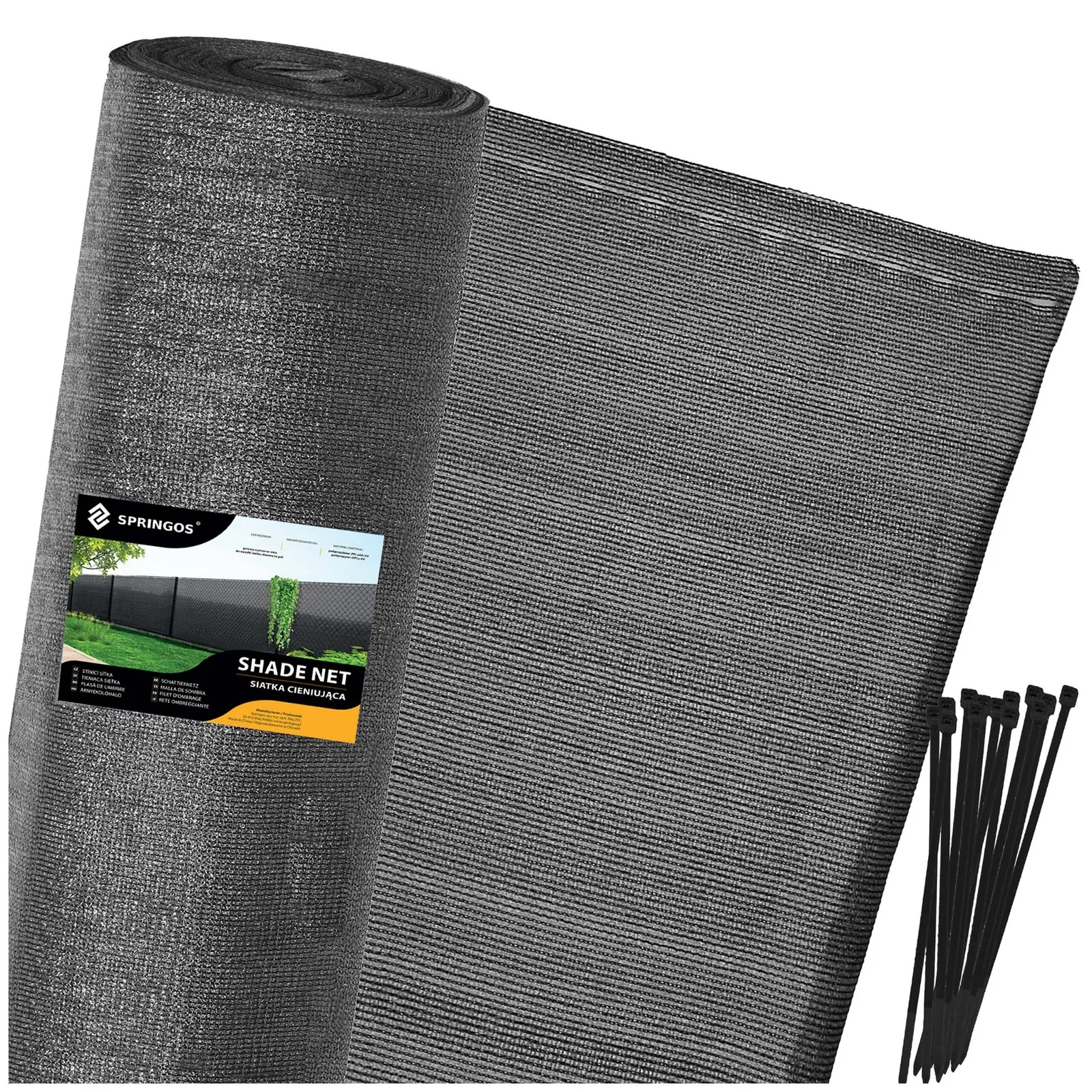 Siatka cieniująca 95% osłonowa 1,5x25 m jasny antracyt 100 szt. opasek