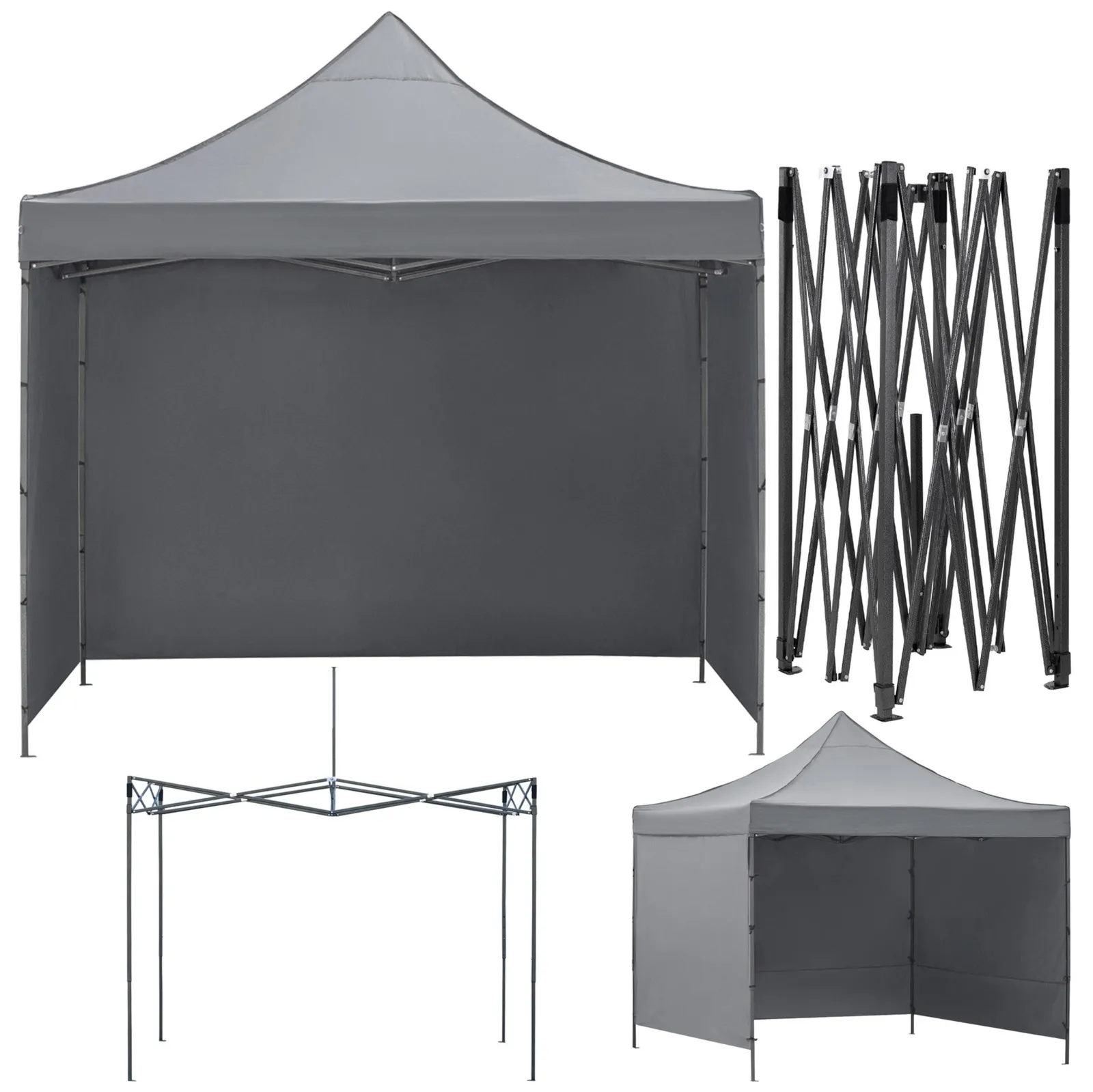 Pawilon ogrodowy 3x3 m namiot handlowy ekspresowy na imprezy, targ, catering, szary