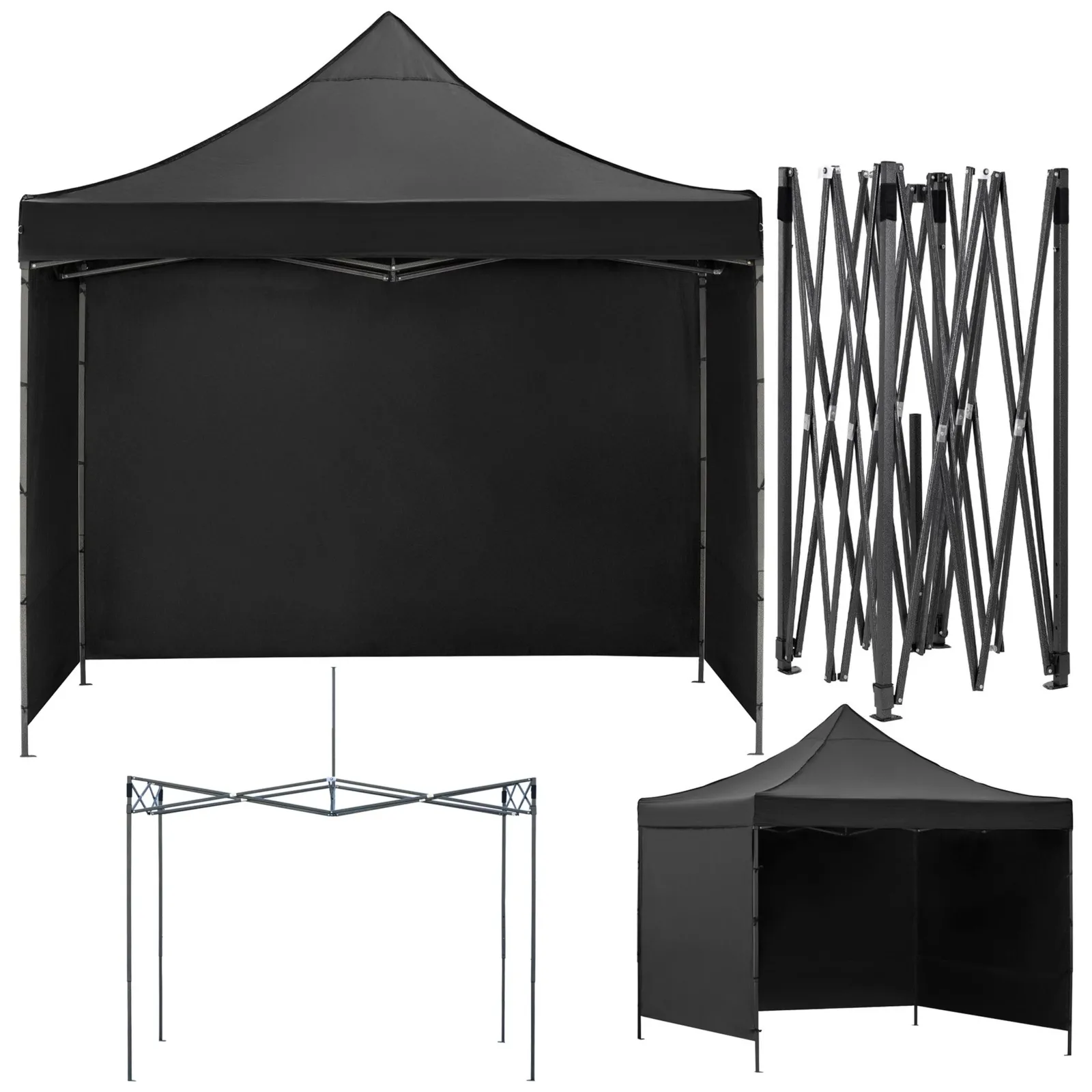 Pawilon handlowy 3x3 m namiot handlowy ekspresowy na imprezy, targ, catering, czarny