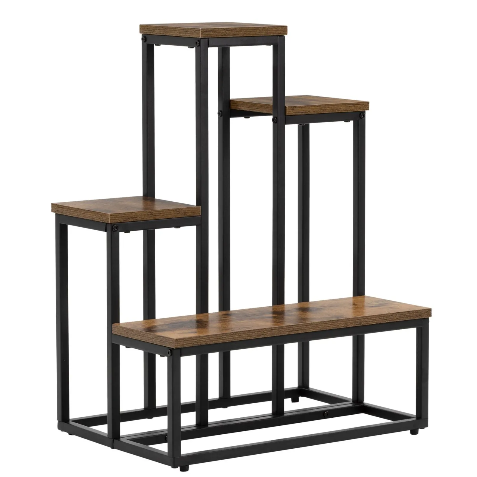 Stojak na kwiaty 67 cm kwietnik metalowy z 4 półkami loft wielopoziomowy do salonu