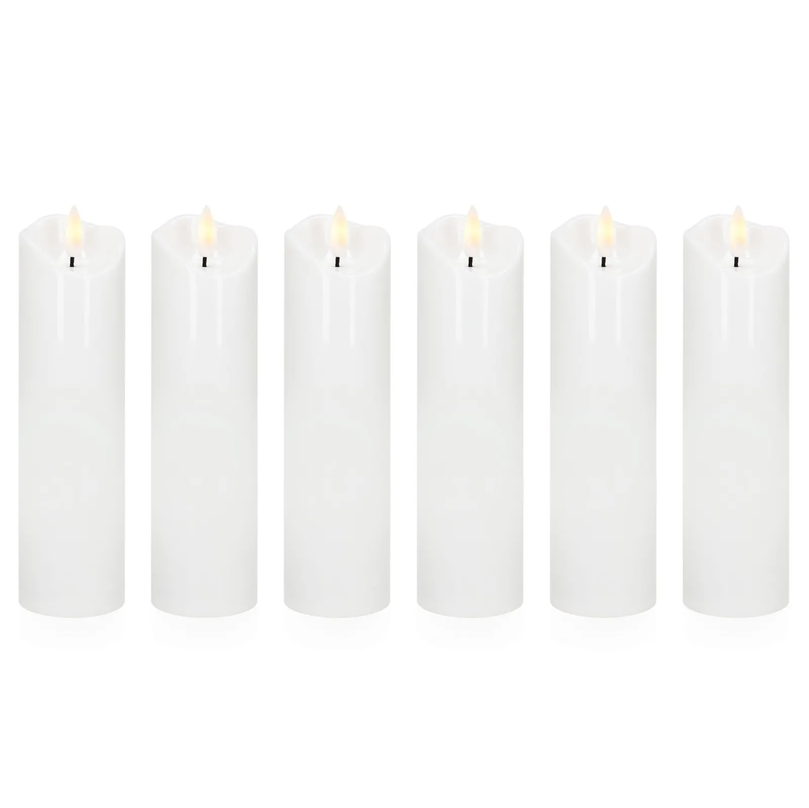 Wkłady Led do znicza 6 szt. świeczki elektryczne 18,5 cm świece na baterie ruchomy płomień