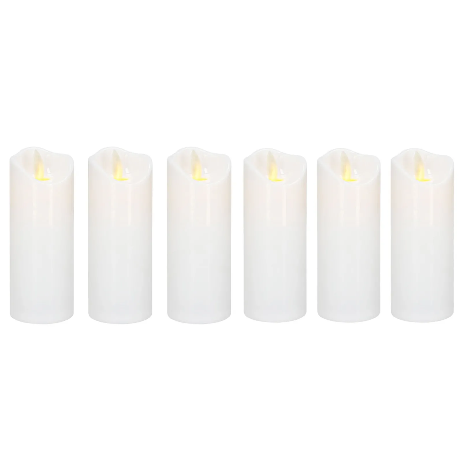 Świece LED elektryczne 6 szt. 13,5 cm świeczki na baterie, wkłady do znicza ruchomy płomień