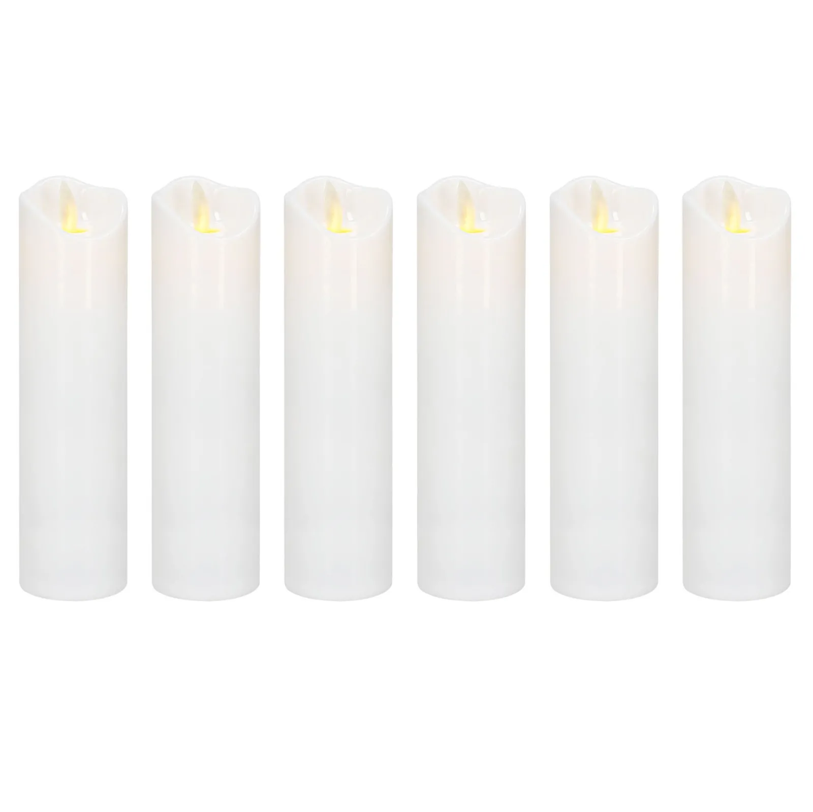 Świece LED elektryczne 6 szt. 18,5 cm świeczki na baterie, wkłady do znicza ruchomy płomień