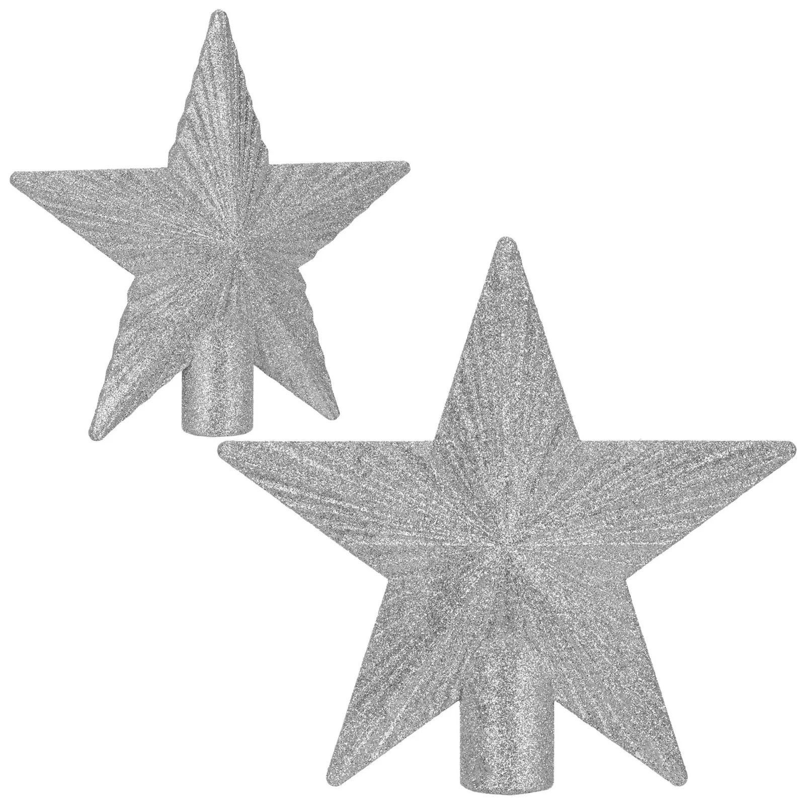 Gwiazda na choinkę 21 cm szpic brokatowy ozdoba świąteczna czubek srebrny