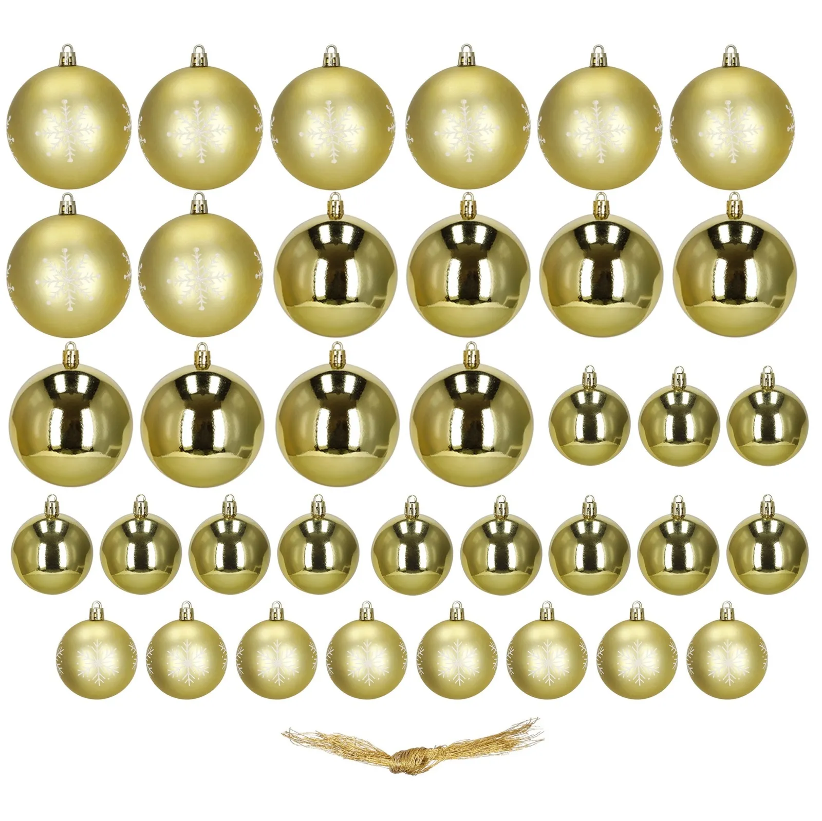 Bombki choinkowe zestaw 36 szt. ozdoby świąteczne do stroika, nietłukące złote