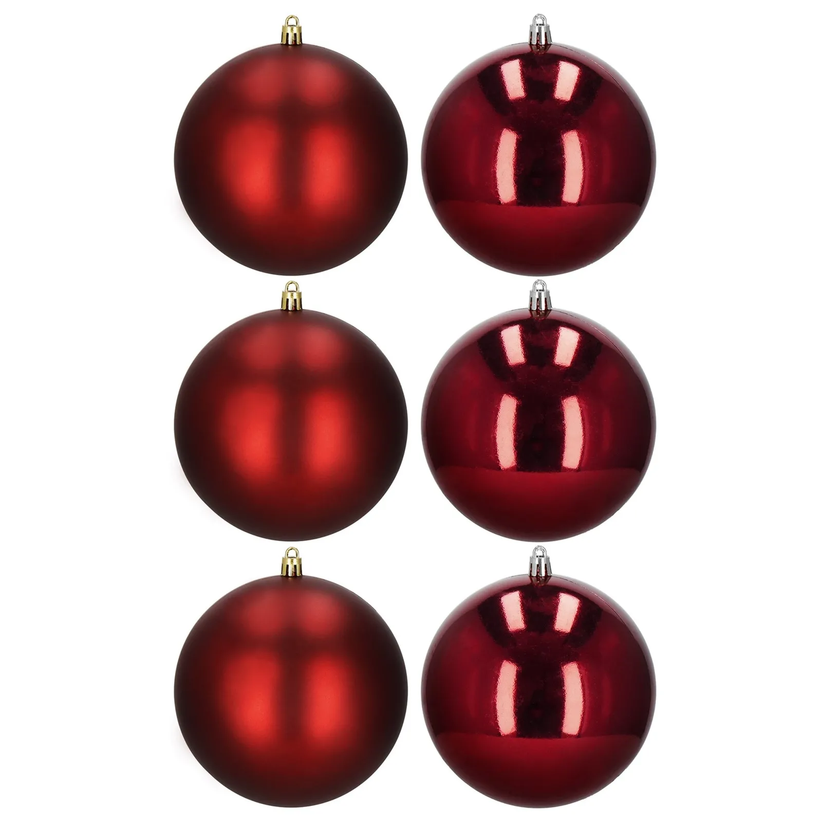 Bombki choinkowe czerwone 13 cm 6 szt. komplet ozdoby świąteczne półmatowe i połyskujące