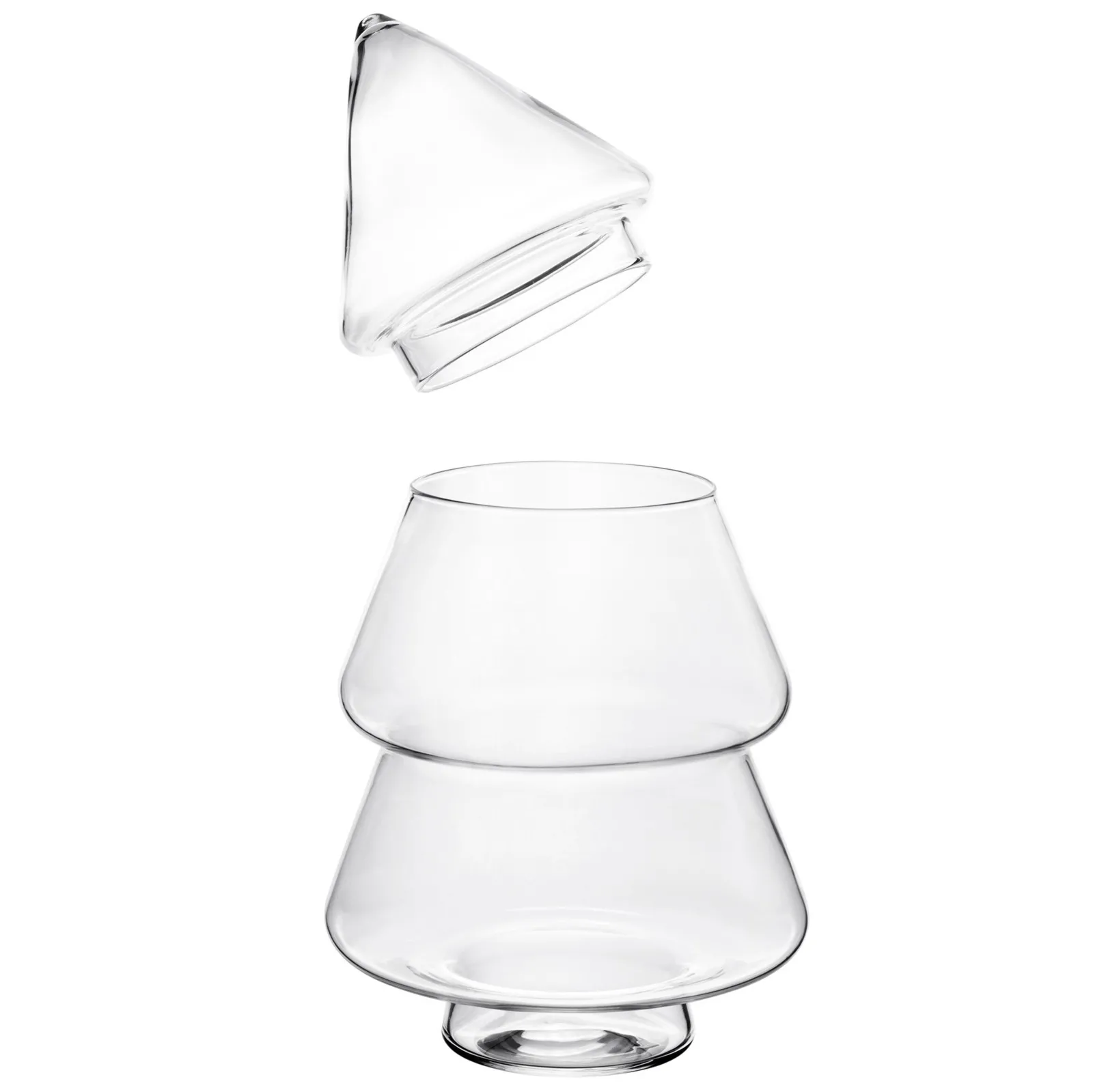 Pojemnik szklany, świateczny 23 cm na dekoracje świąteczne, bombonierka choinka, bezbarwny