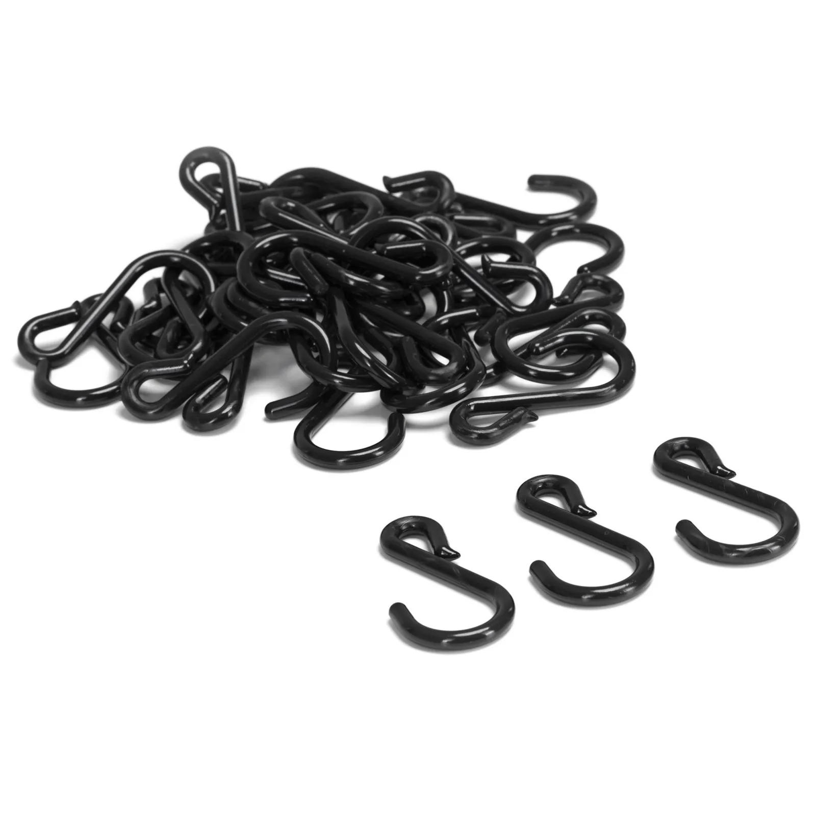 Zawieszki do bombek, haczyki do dekoracji zewnętrzych, świątecznych, 60 szt. zaczepy, czarne