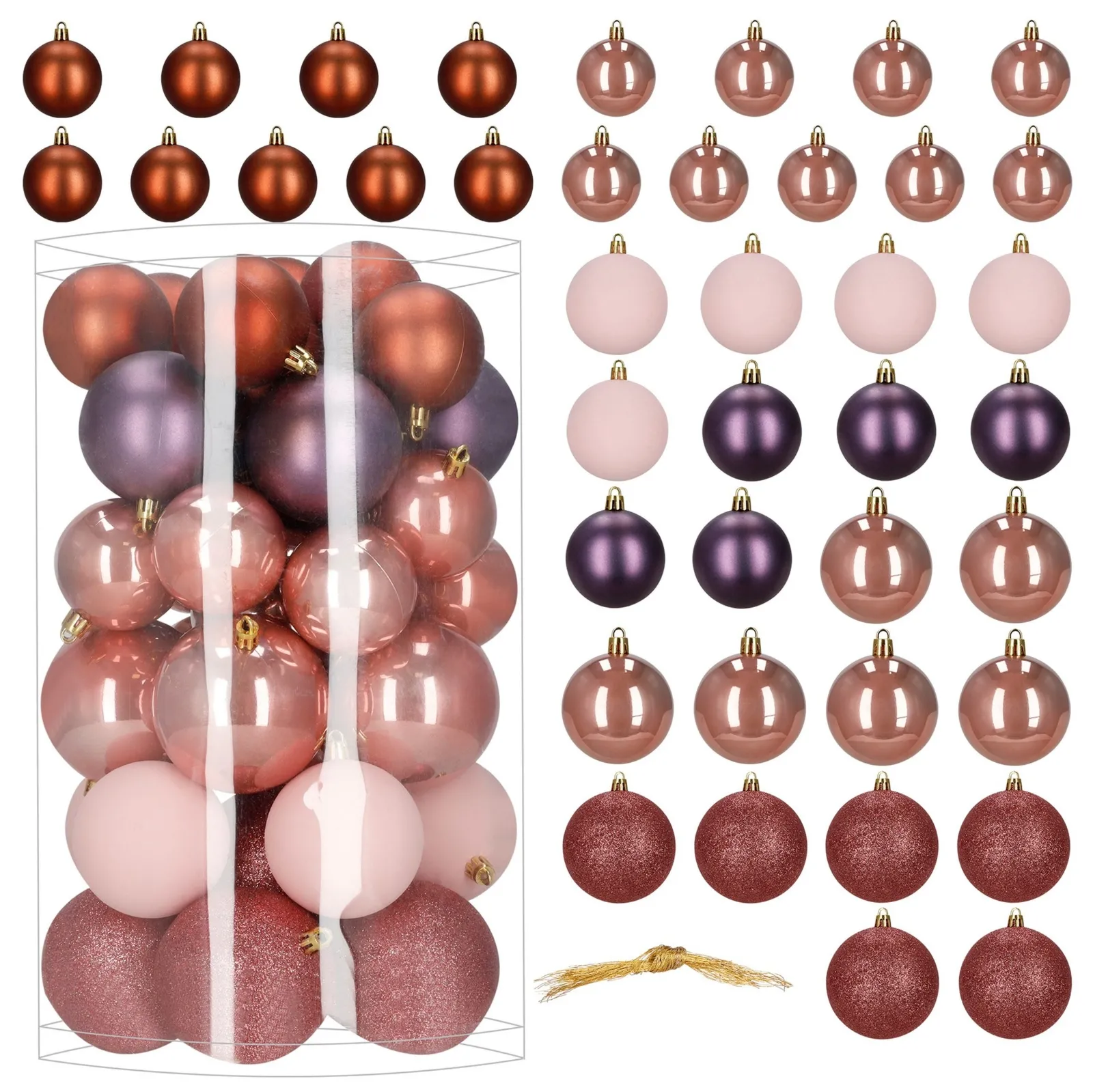 Bombki choinkowe zestaw 40 szt. ozdoby świąteczne do stroika, nietłukące