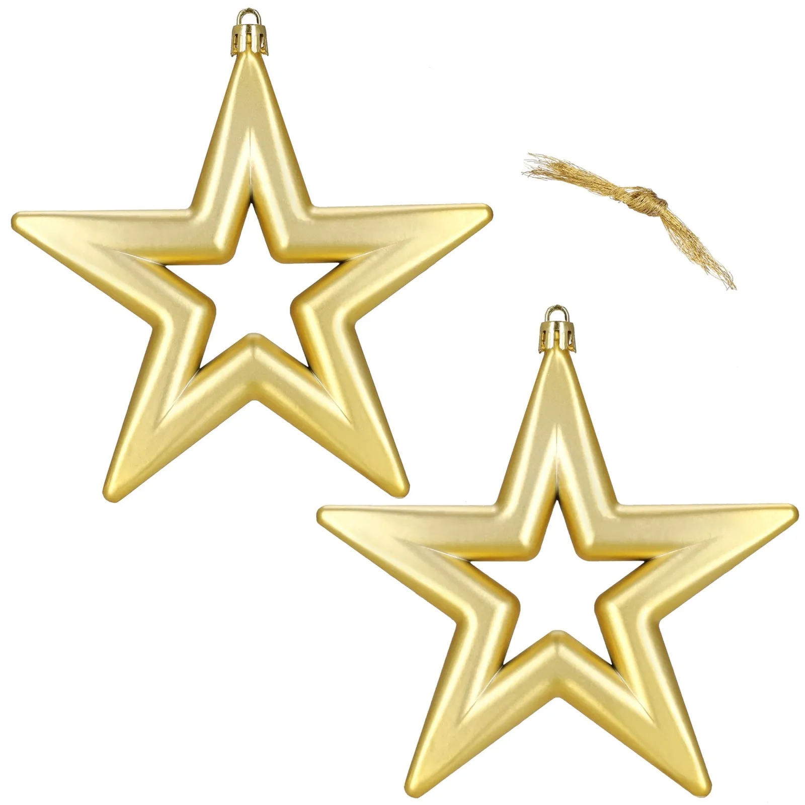 Bombki gwiazdki na choinkę 2 szt. dekoracje świąteczne do stroika gwiazdy nietłukące złote