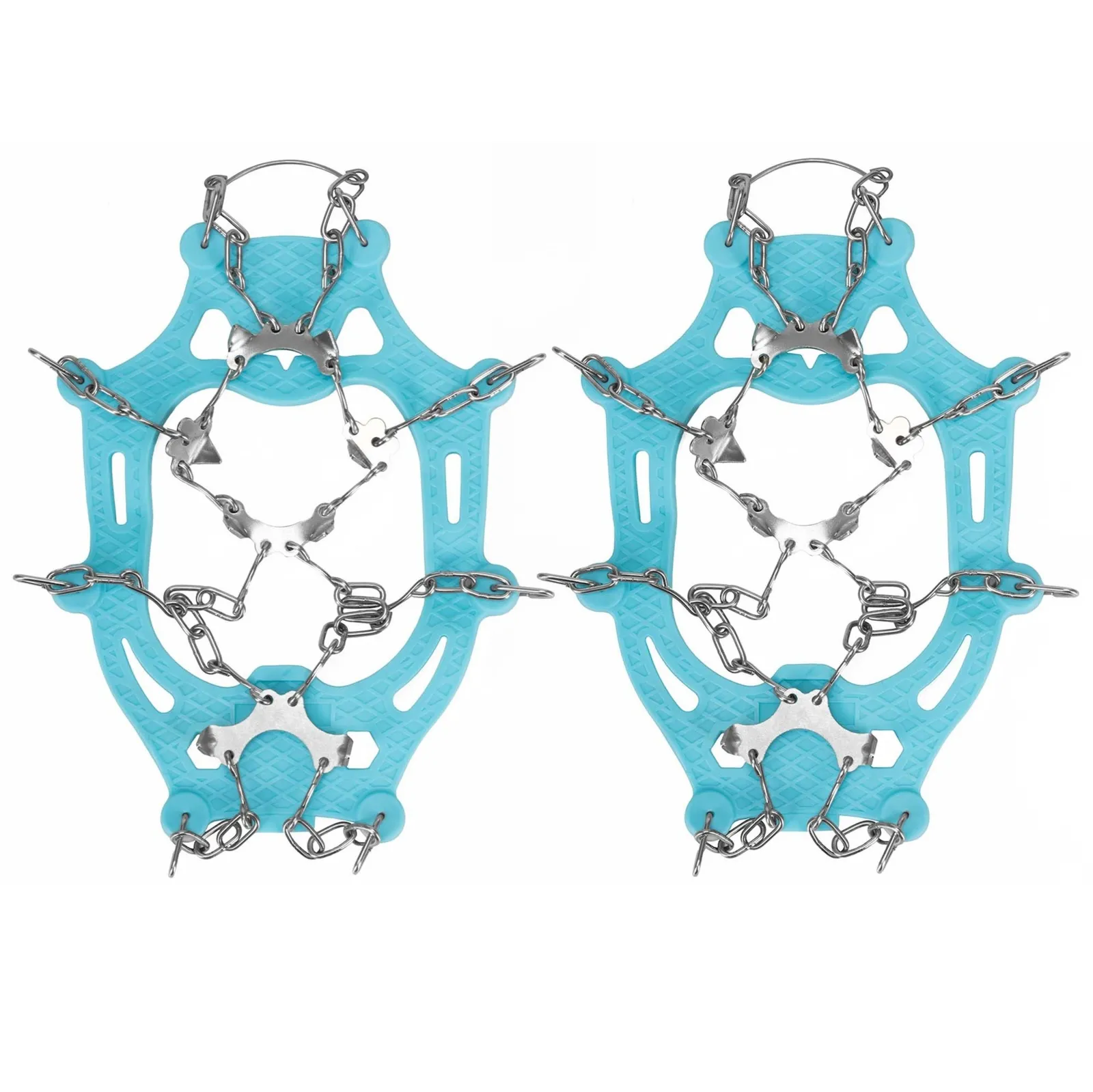 Raczki na buty turystyczne stalowe antypoślizgowe nakładki rozmiar 40-45 turkusowe