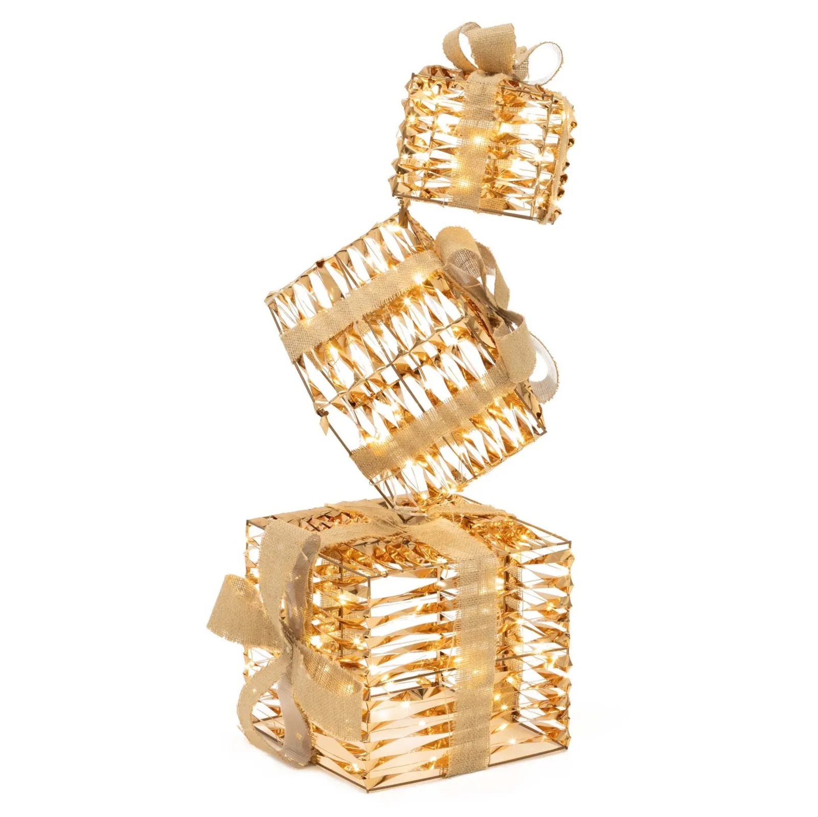 Ozdoby świąteczne LED prezenty dekoracja świetlna zewn.-wewn. 160 diod biały ciepły