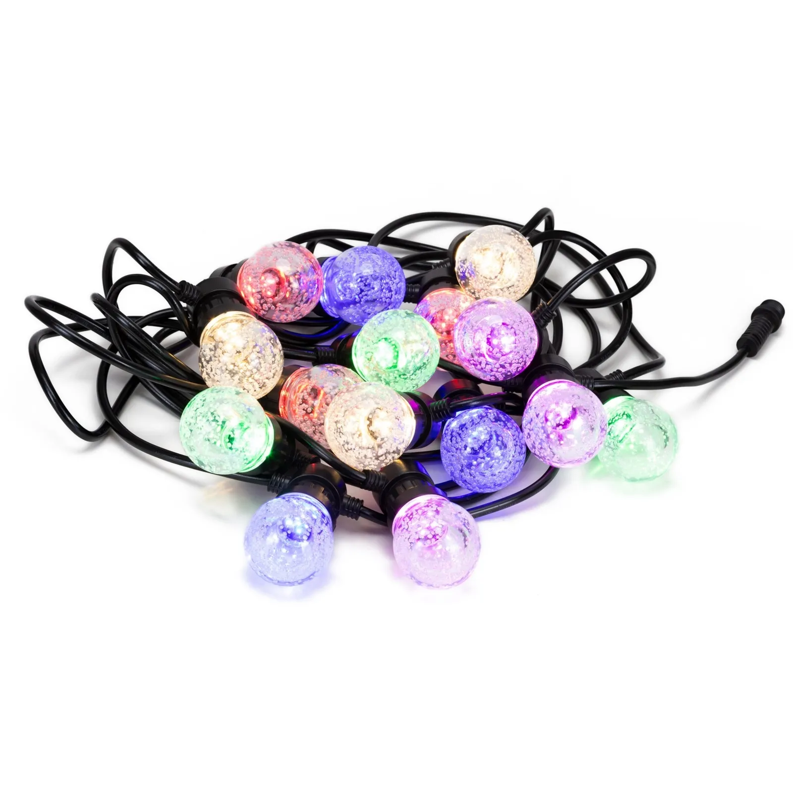 Lampki żarówki 15 Led oświetlenie choinkowe zewnętrzne solarne 10,5 m multikolor