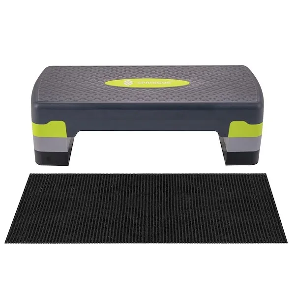 Step do ćwiczeń 3-stopnie z matą czarno-zielony