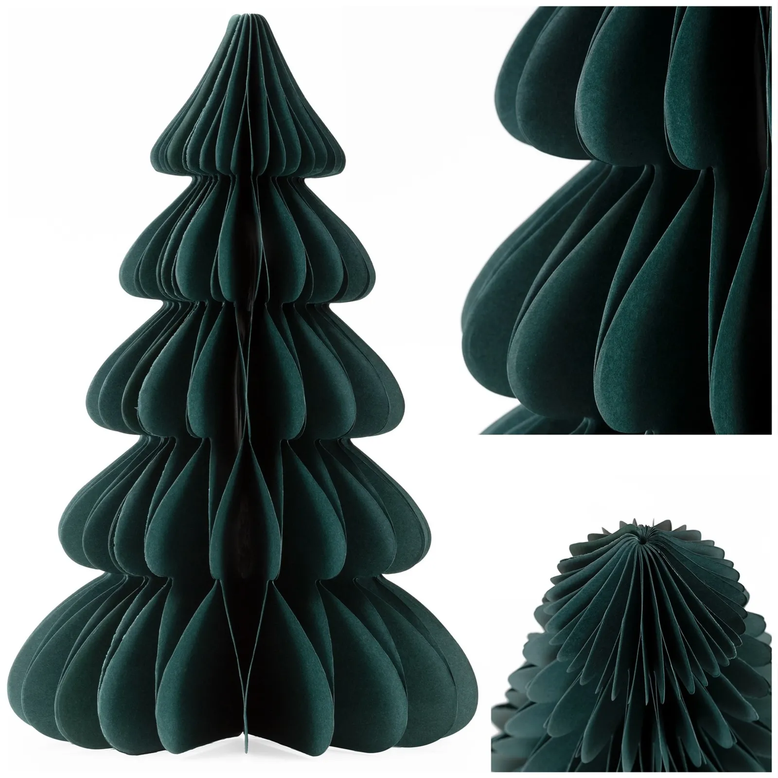 Choinka papierowa 18 cm ozdoba świąteczna z magnesem dekoracja 3D zielona