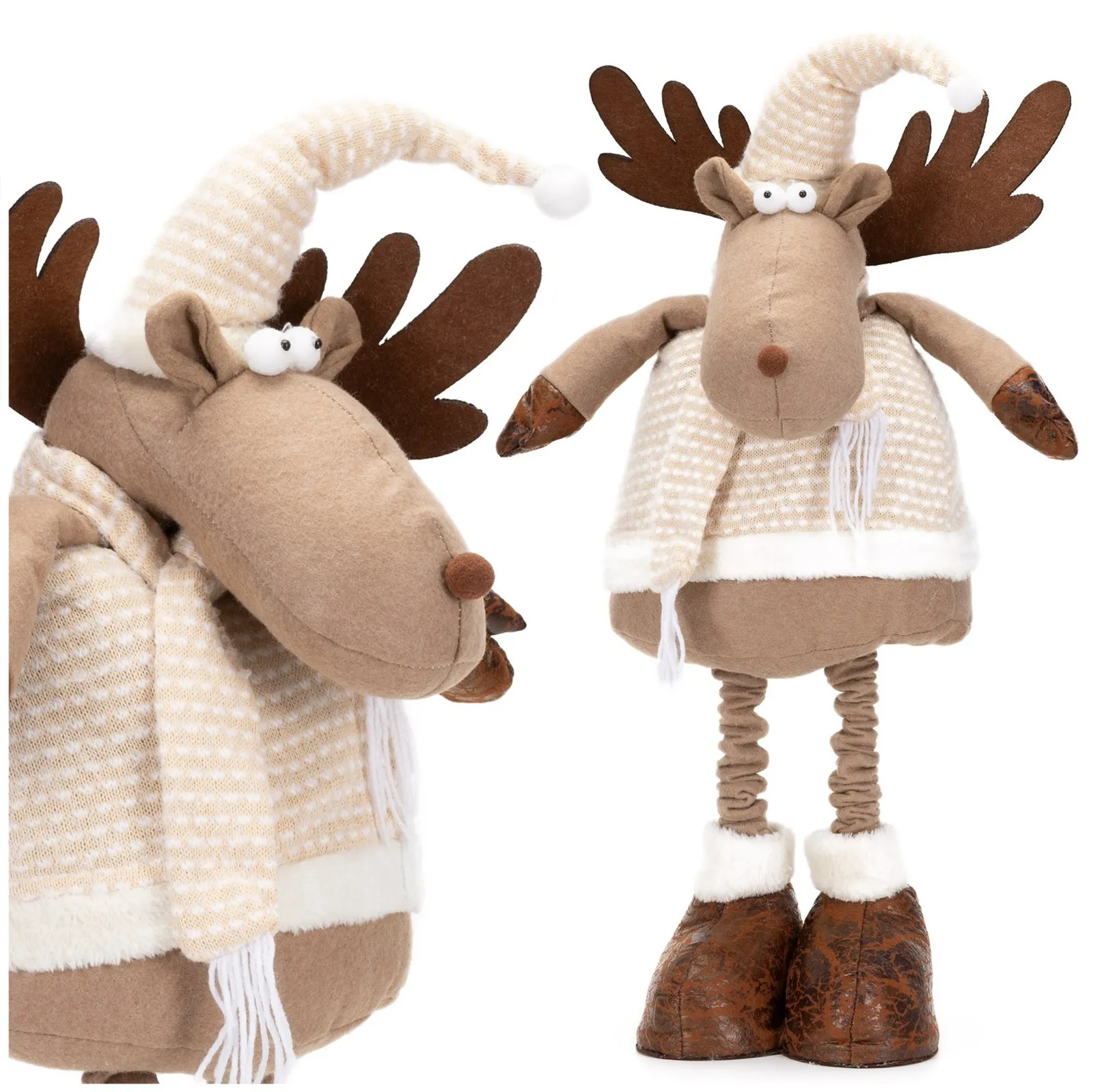 Renifer świąteczny 110 cm ozdoba pod choinkę figurka bożonarodzeniowa dekoracja