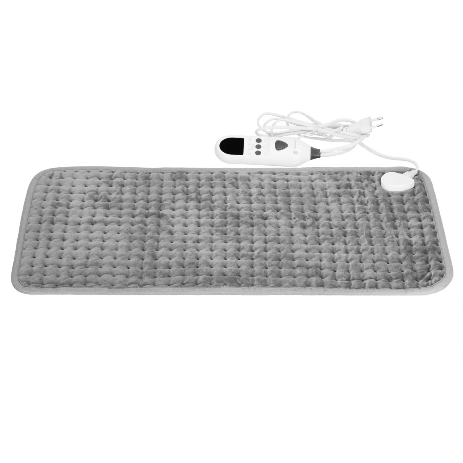Mata podgrzewana, relaksacyjna 60x30 cm elektryczna poduszka z pilotem i funkcją timera, szara