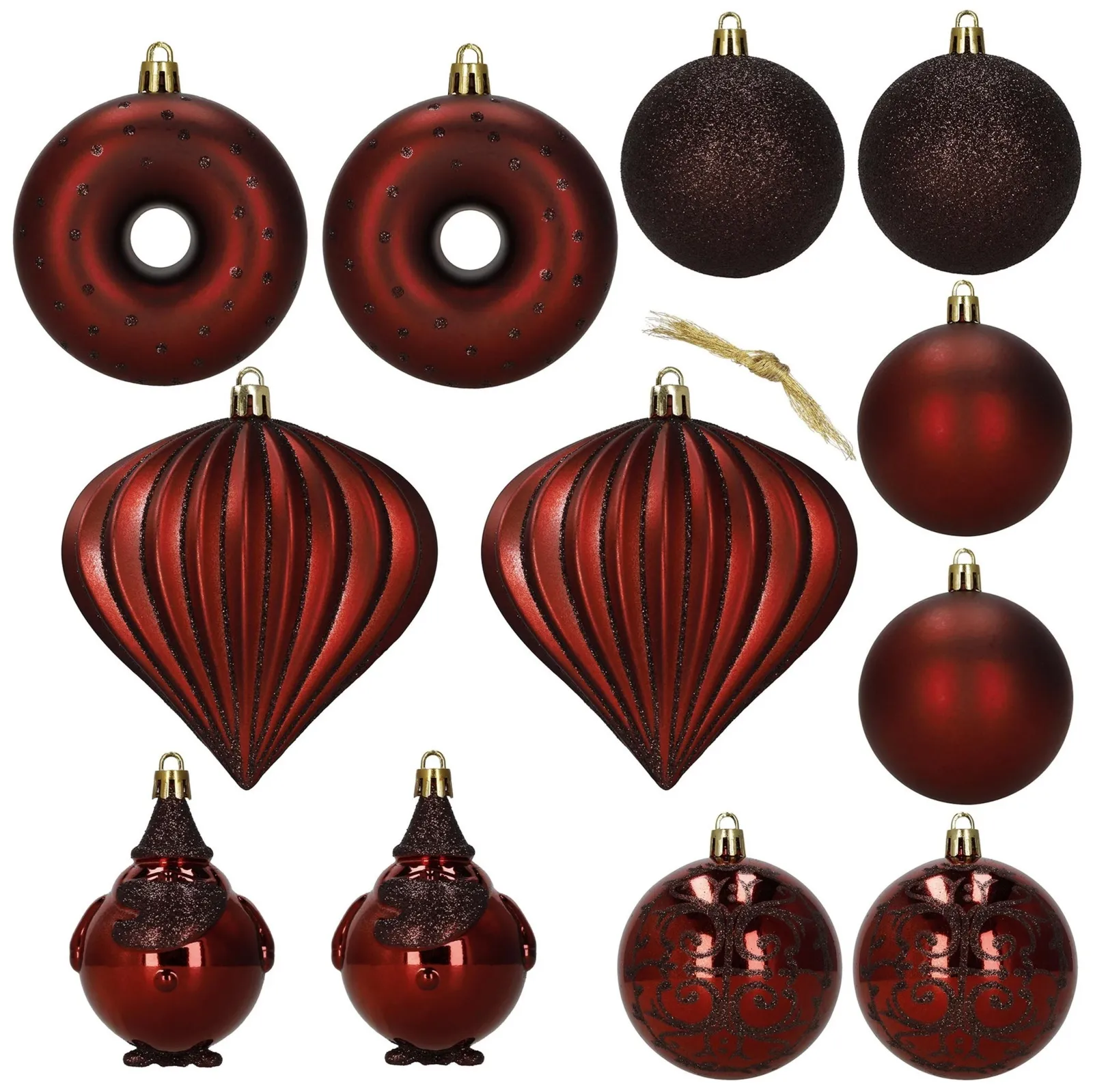 Bombki choinkowe 12 szt. komplet ozdób świątecznych, nietłukące, czerwone