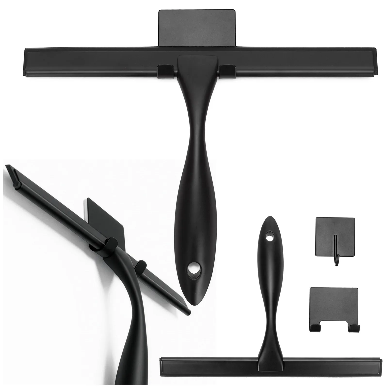 Ściągaczka łazienkowa do wody, kabiny prysznicowej z uchwytem, czarna