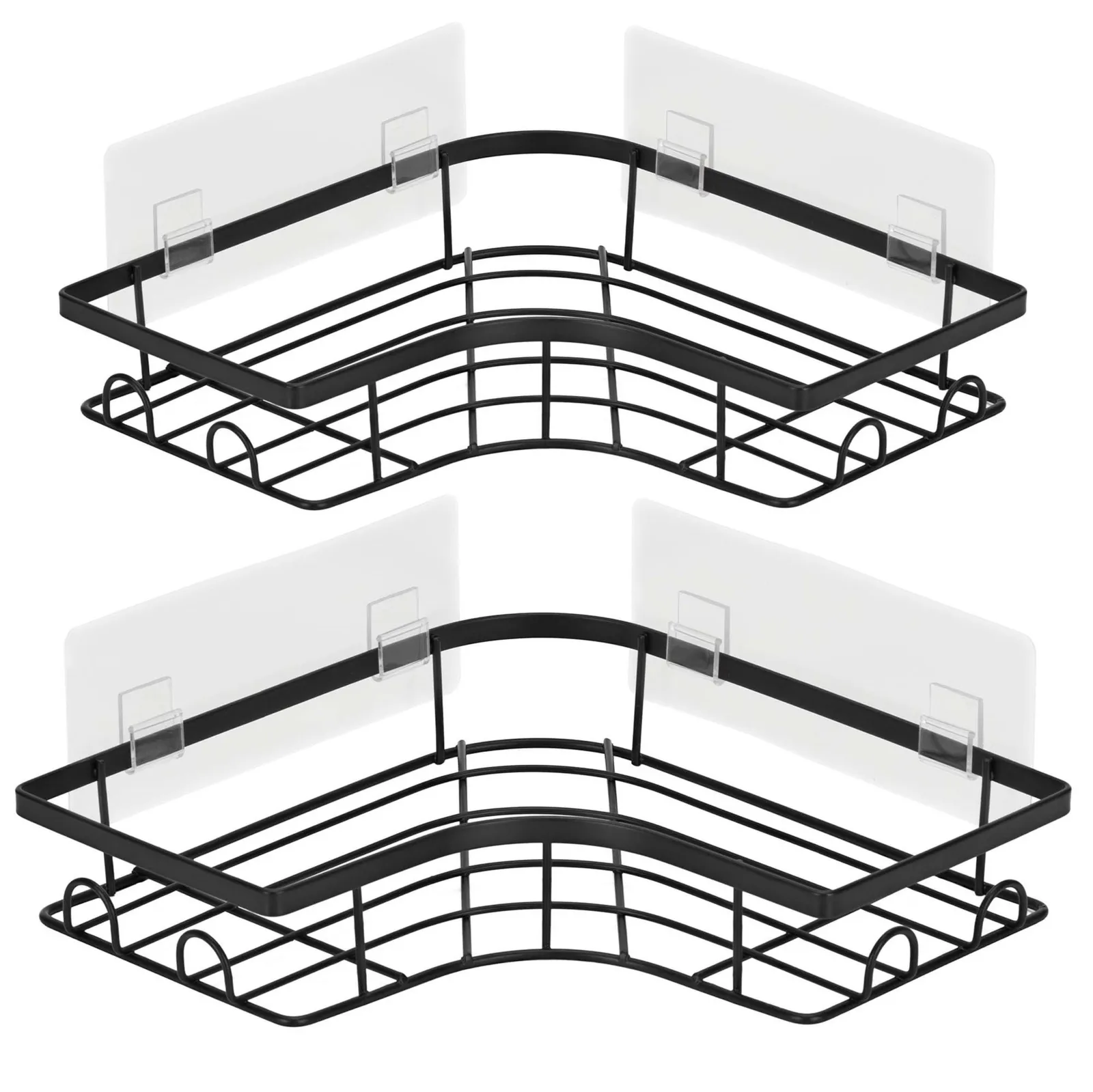 Półki narożne do kabiny prysznicowej, półka wisząca, łazienkowa zestaw 2 szt. czarne