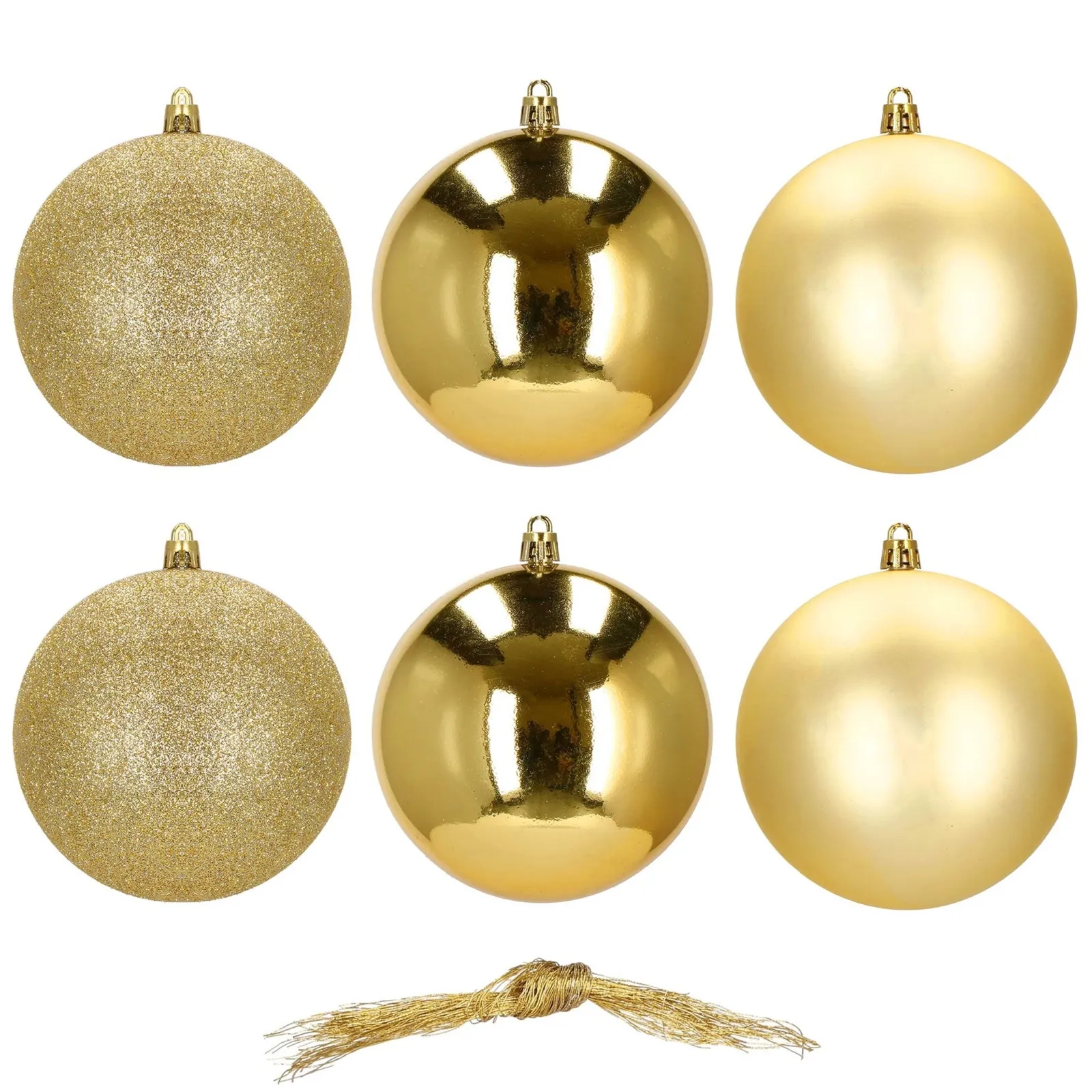 Bombki choinkowe, ozdoby świąteczne 6 szt. nietłukące, złote