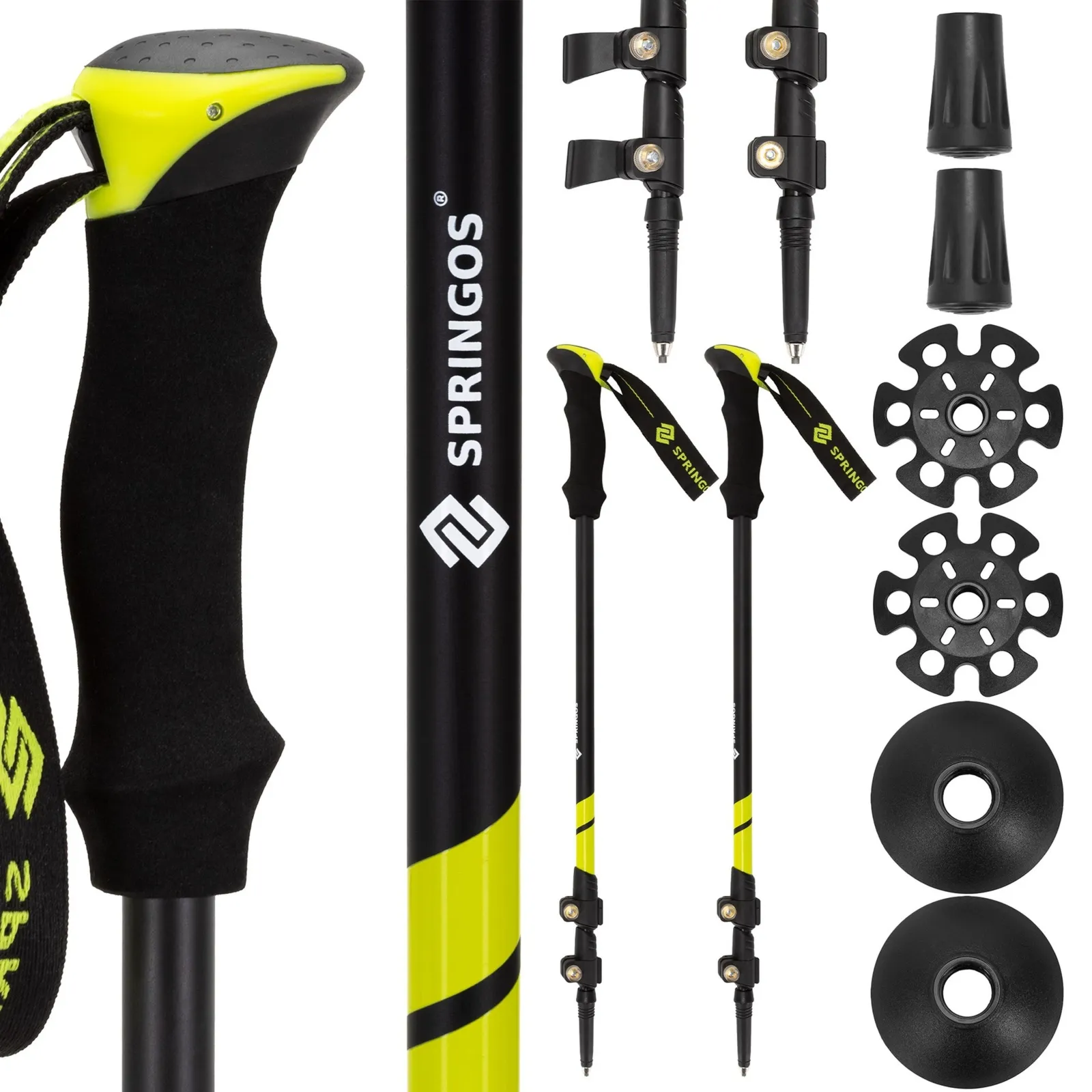 Kijki do chodzenia, nordic walking, trekkingowe, składane z regulacją wysokości, trzema nakładkami