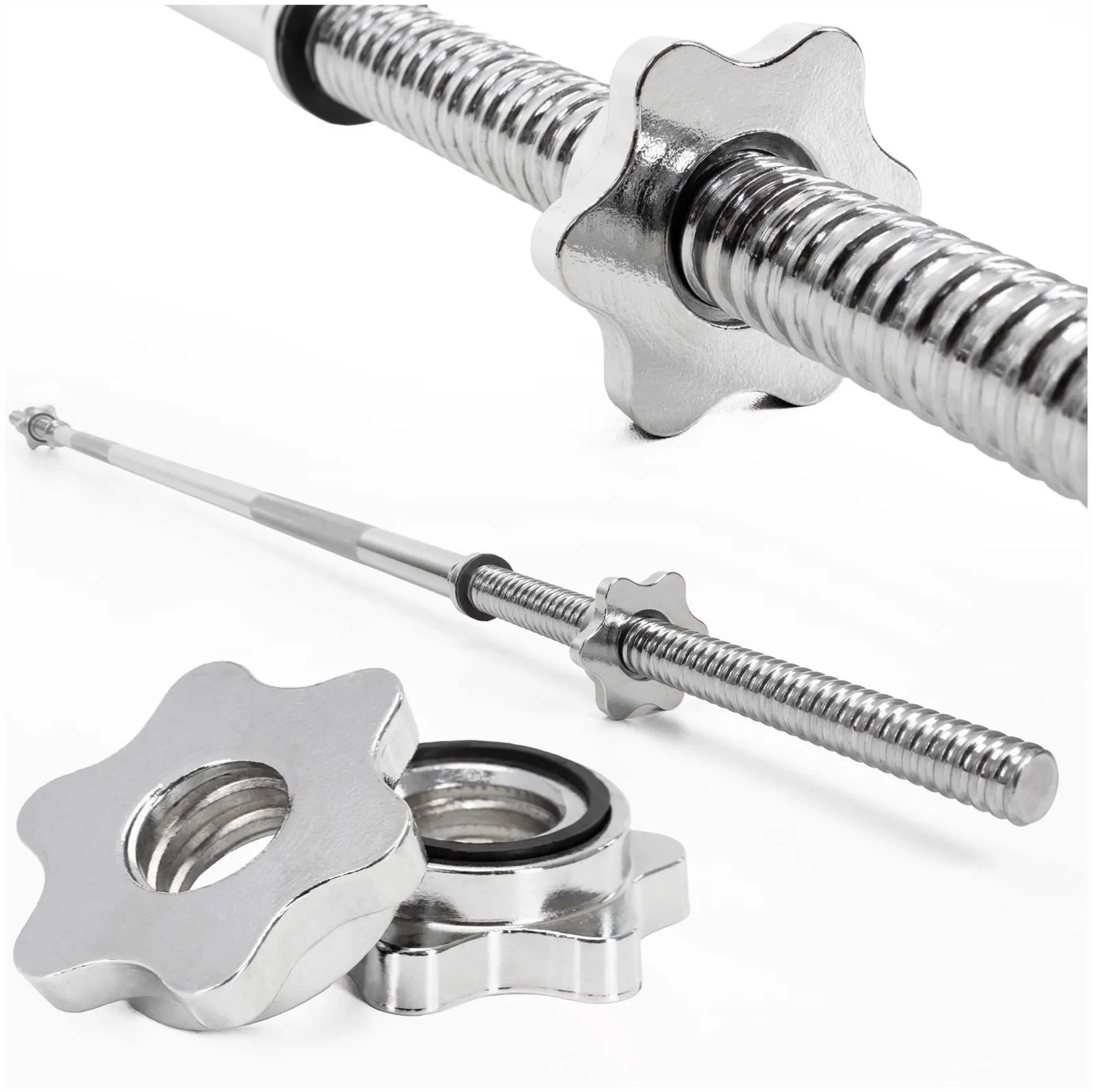 Gryf olimpijski prosty 180 cm z zaciskami 28 mm sztanga stal chromowana