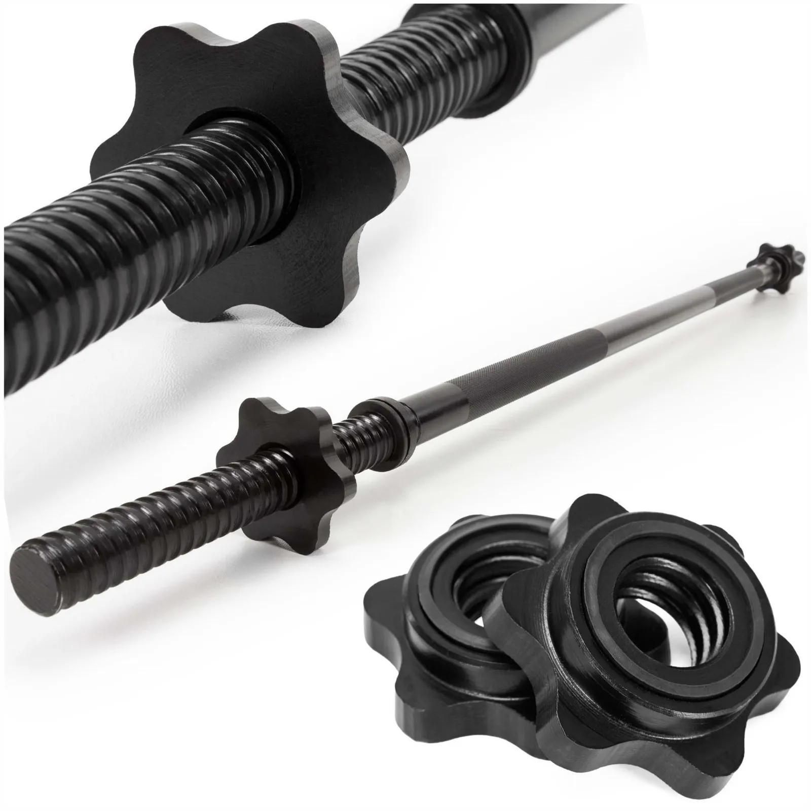 Gryf olimpijski prosty 120 cm z zaciskami 25 mm sztanga stal