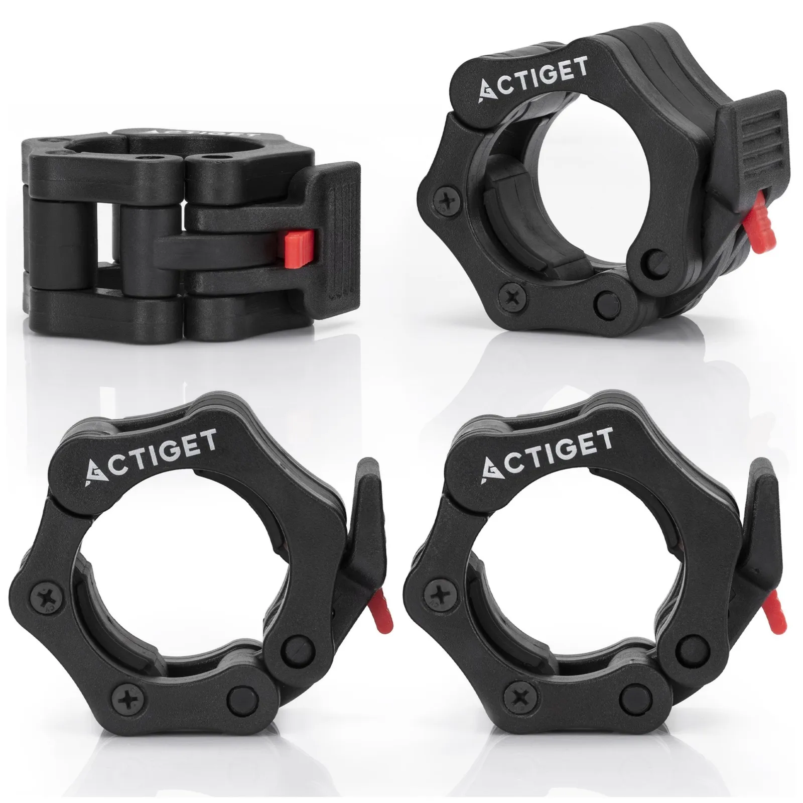 Zaciski na sztangę 50 mm zestaw 2 szt. klamrowe olimpijskie, zacisk na gryf szczękowy