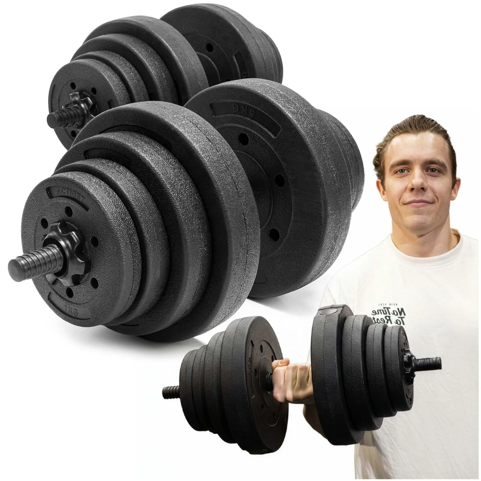 Hantle do treningu siłowego 20 kg regulowane zestaw gryf 2x10 kg