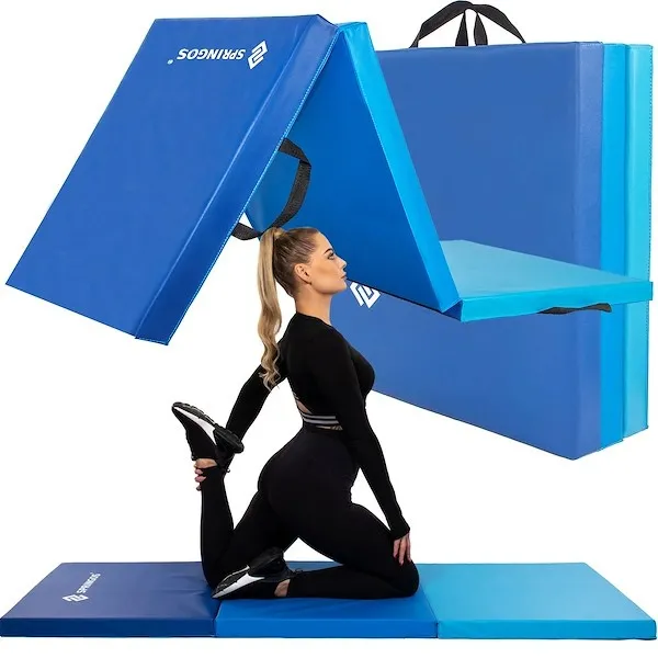 Mata gimnastyczna 180 cm niebieska