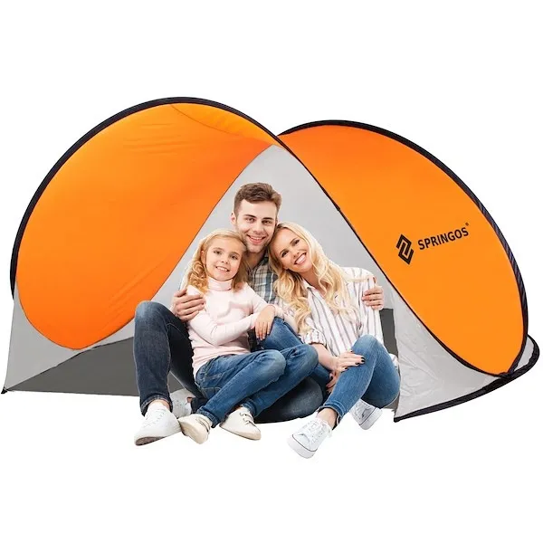 Namiot samorozkładający się pop up 200 x 120cm biało pomarańczowy