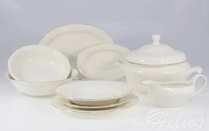 Serwis obiadowy dla 12 os./ 42 części - CASTEL 23011 Złoty Pasek