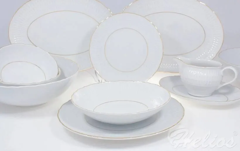 Serwis obiadowy bez wazy dla 12 os. / 44 części - 3604 SOFIA / Złota