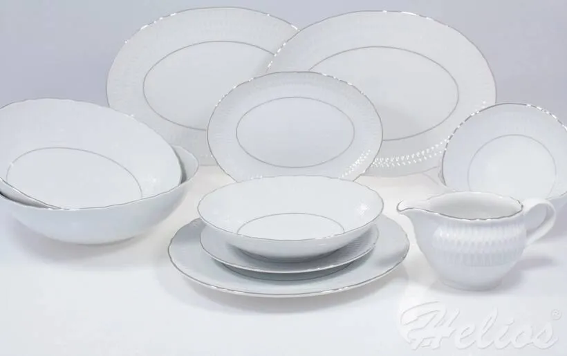 Serwis obiadowy bez wazy dla 12 os. / 44 części - 3607 SOFIA / Platynowa