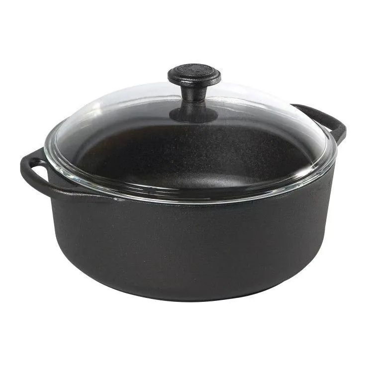 Żeliwny garnek (5 l) ze szklaną pokrywką Skeppshult