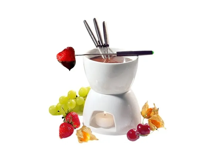 Zestaw do fondue czekoladowego (biały) Cilio