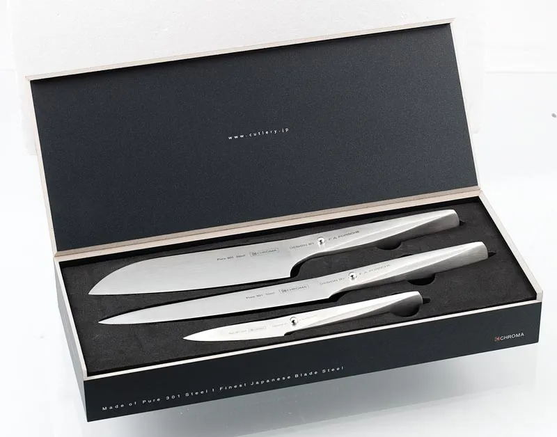 Zestaw trzech noży CHROMA Type 301