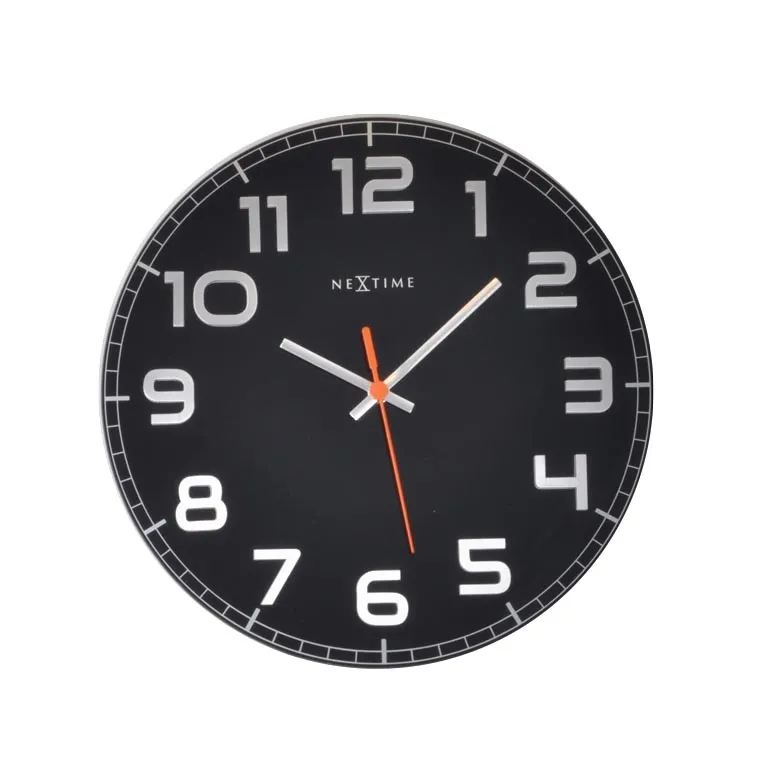 Zegar ścienny (czarny) Classy Nextime