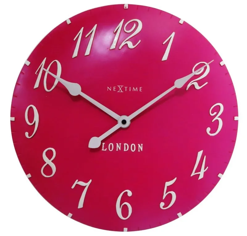 Zegar ścienny (różowy) London Arabic Nextime